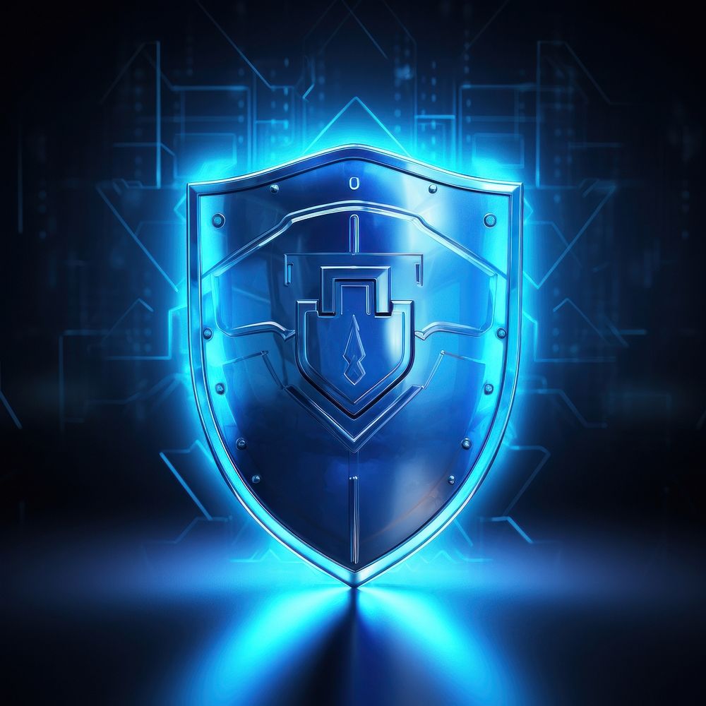 Technology security shield blue.