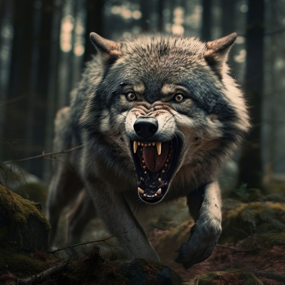 Wolf wildlife mammal animal. AI generated Image by rawpixel.