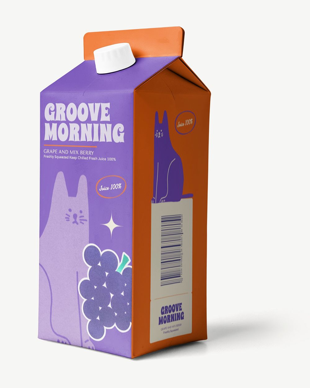 Juice carton mockup, drink packaging psd