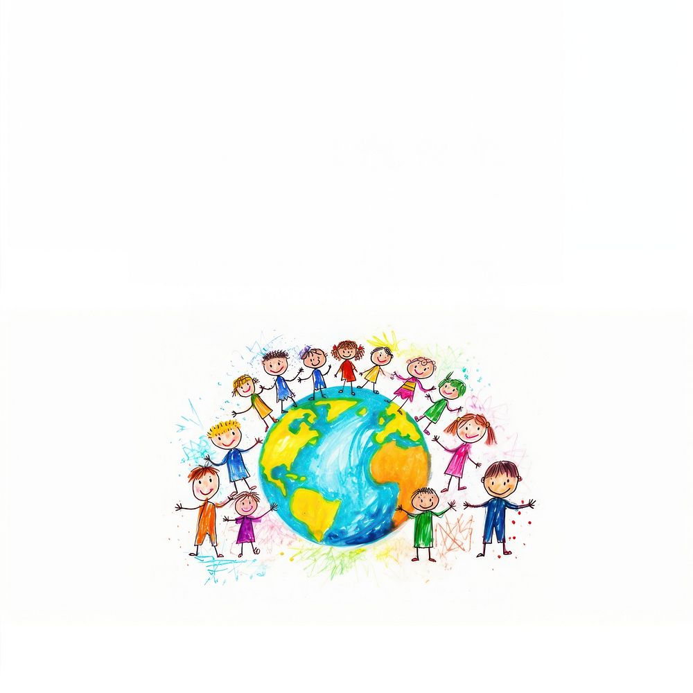 Children holding hands, world peace. AI generated Image by rawpixel.