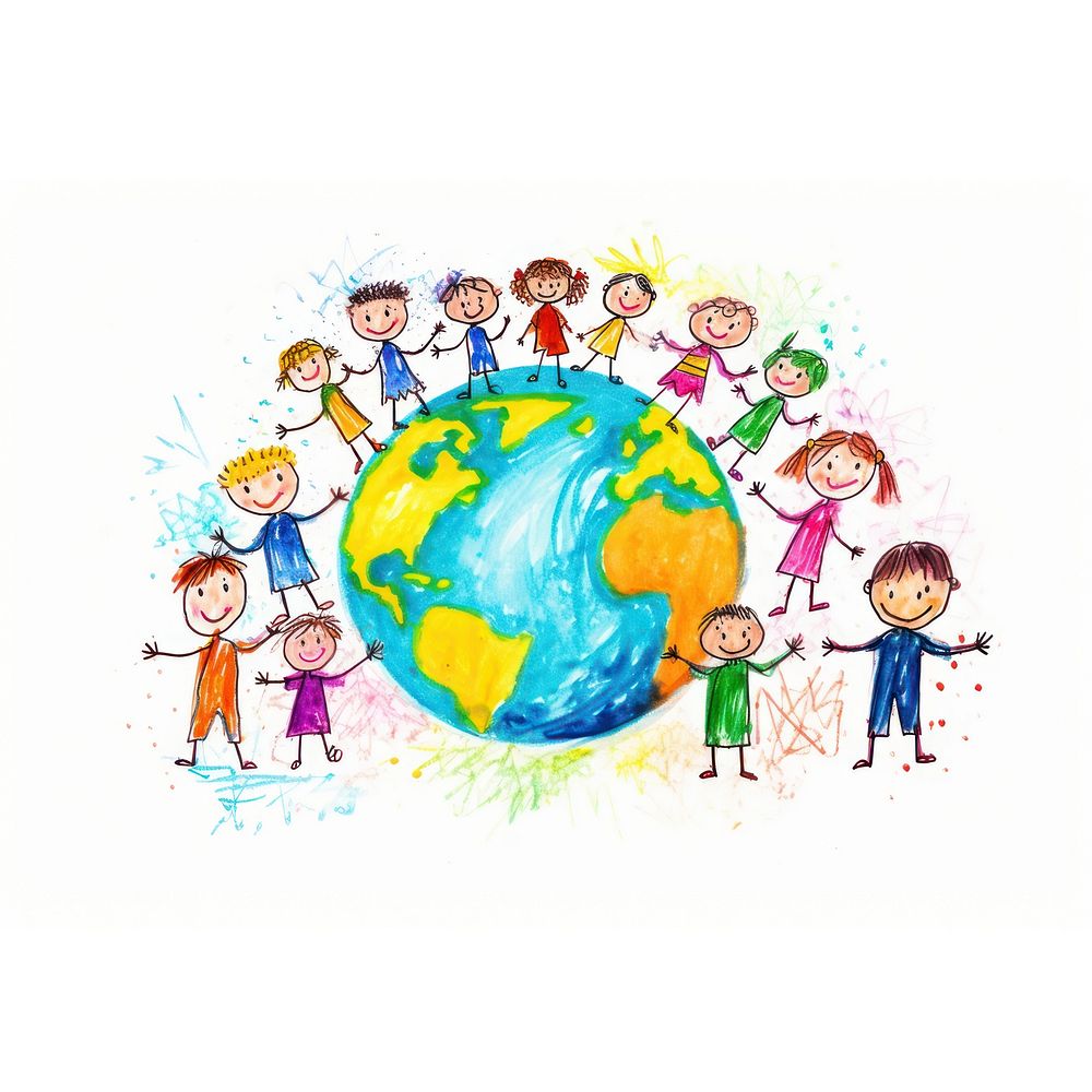 Children holding hands, world peace. AI generated Image by rawpixel.