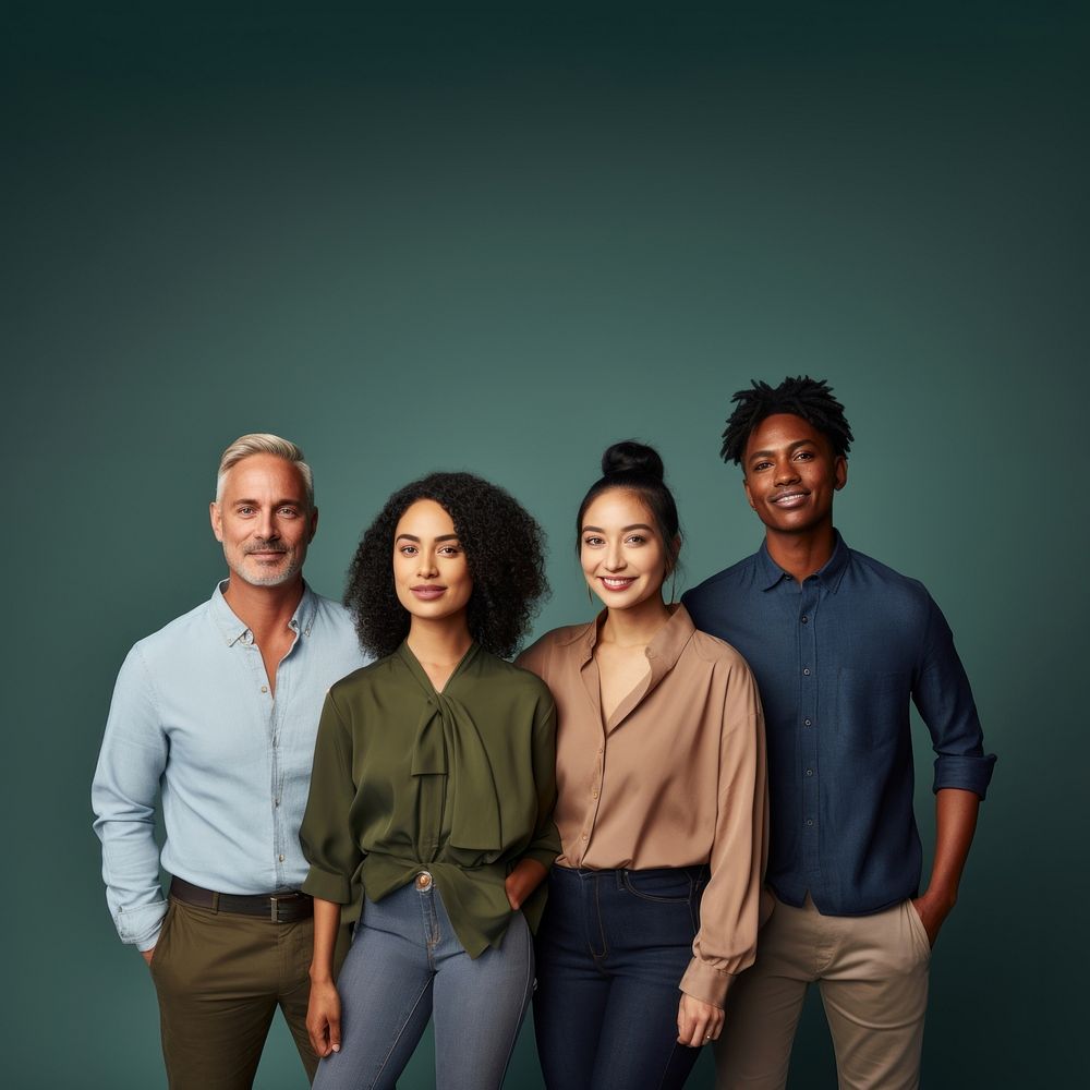 Diversity standing portrait people. 