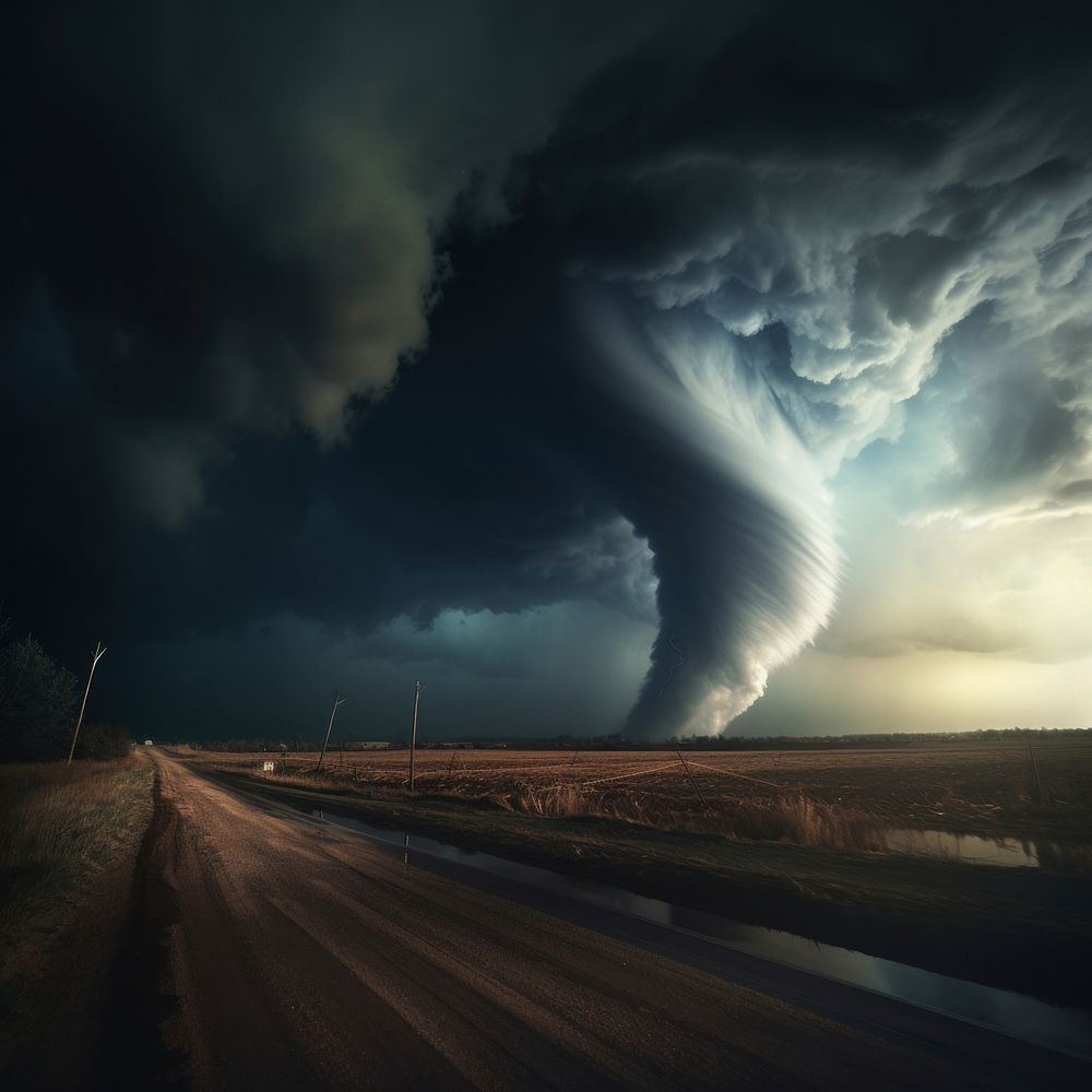 Outdoors tornado nature storm. AI generated Image by rawpixel.