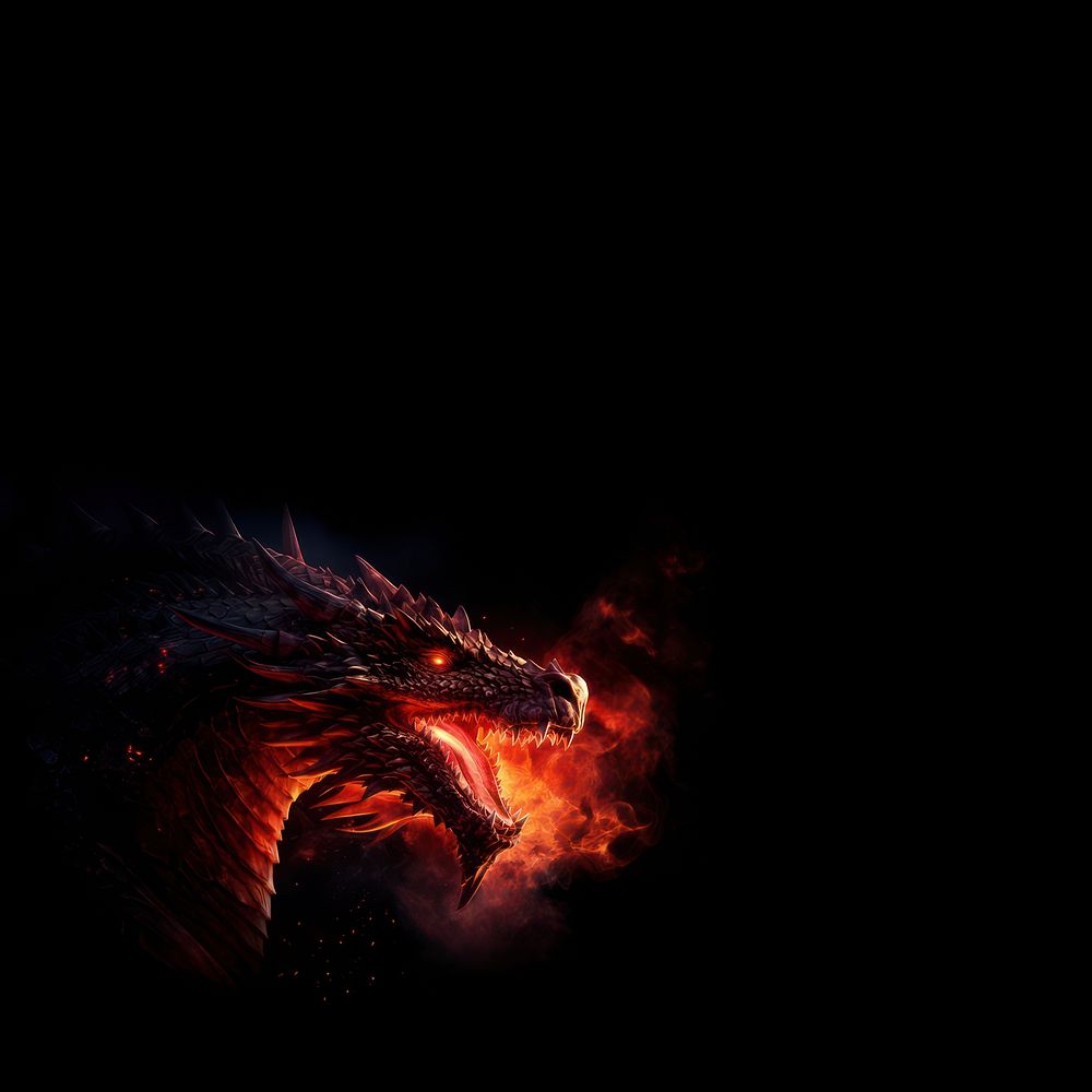 Dragon fire, mythical creature. AI generated Image by rawpixel.