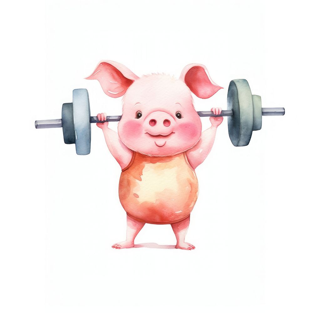 Fitness pig mammal animal. AI generated Image by rawpixel.