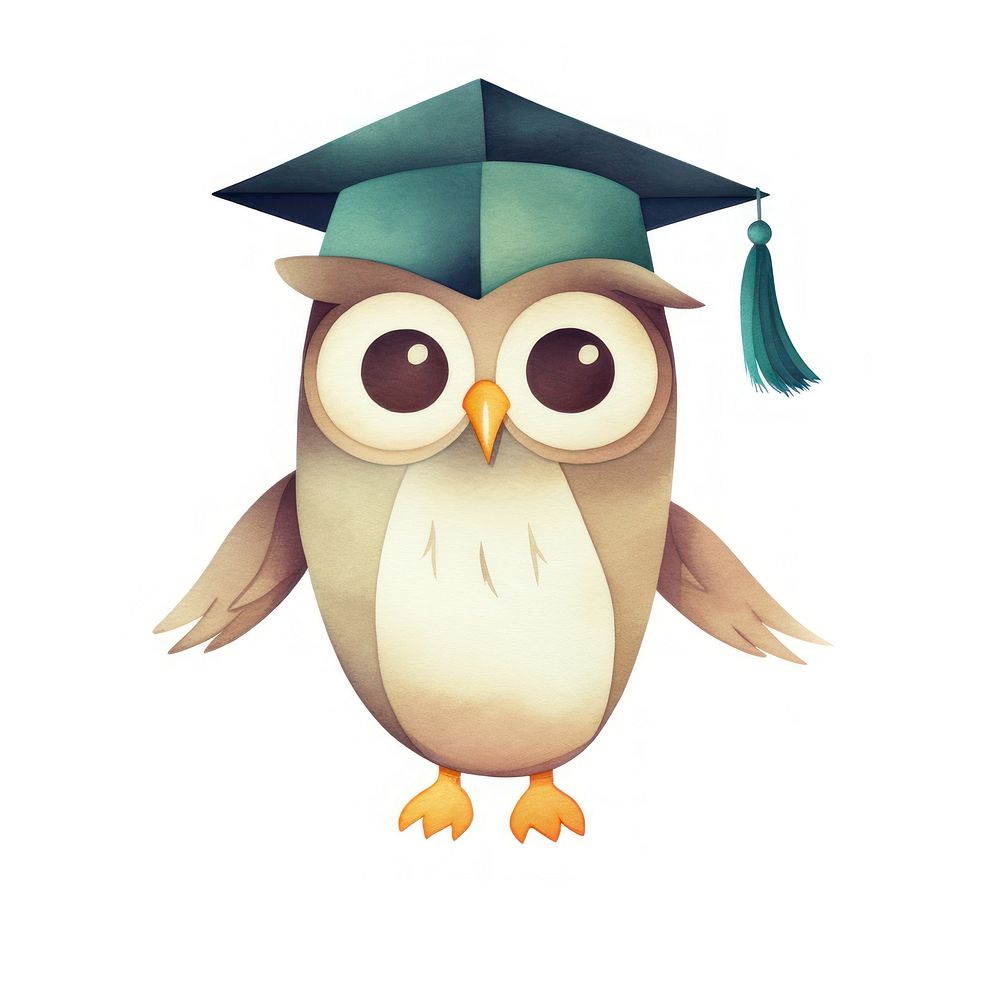 Owl graduation animal cartoon. AI generated Image by rawpixel.