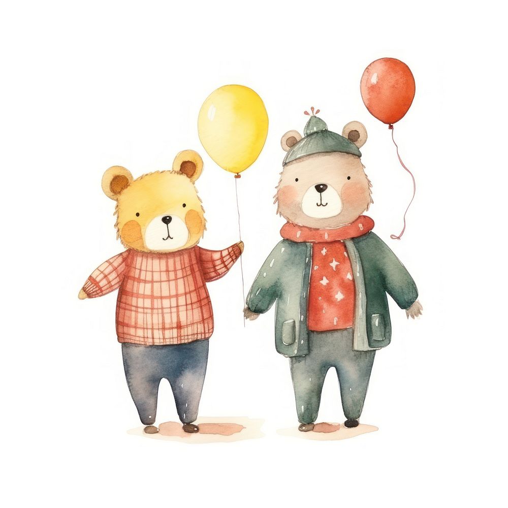 Simple animal party balloon cartoon cute. AI generated Image by rawpixel.