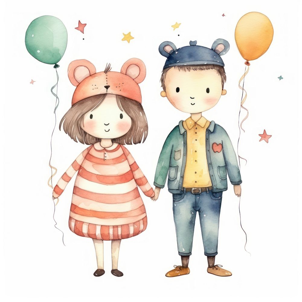 Simple animal party cartoon balloon cute. AI generated Image by rawpixel.