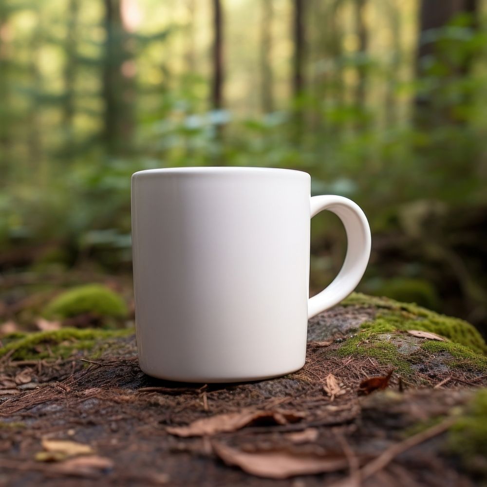 White mug tableware outdoors coffee. AI generated Image by rawpixel.