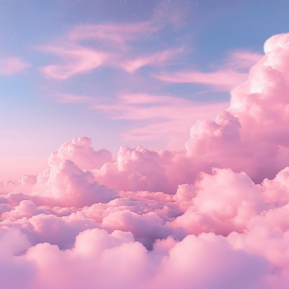 Pink irridescent sky outdoors nature cloud. AI generated Image by rawpixel.