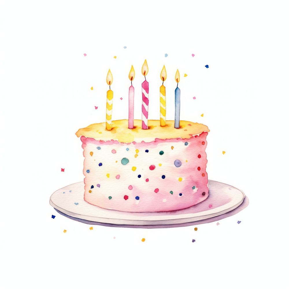 Minimal Vanilla Birthday cake birthday dessert food. AI generated Image by rawpixel.