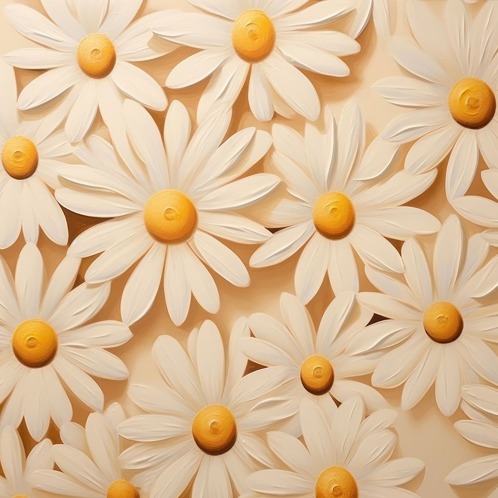 Wallpaper pattern daisy flower petal. AI generated Image by rawpixel.