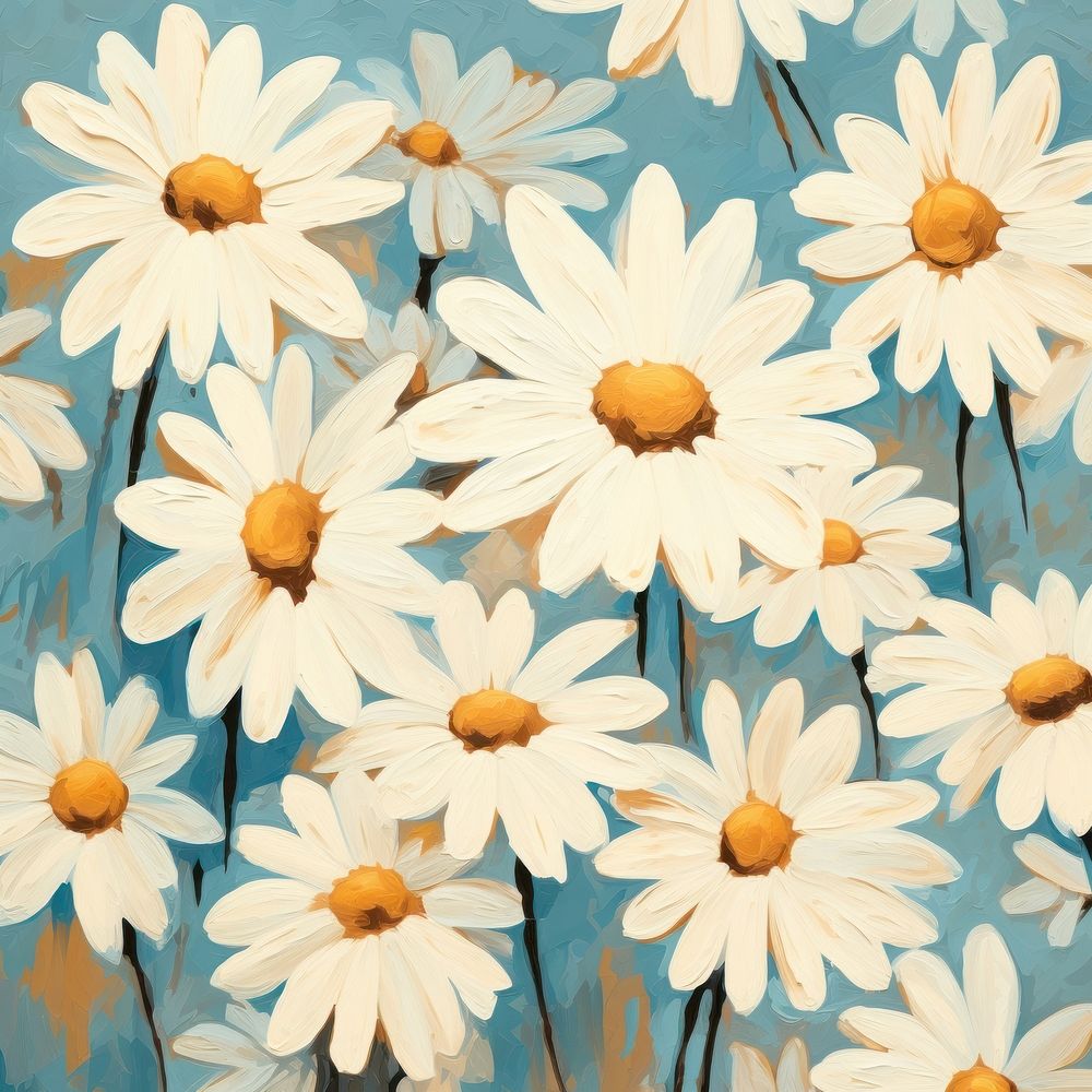 Cute daisy wallpaper pattern flower. AI generated Image by rawpixel.