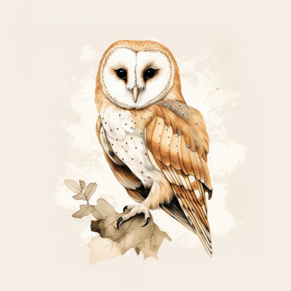 Common barn owl animal bird creativity. AI generated Image by rawpixel.
