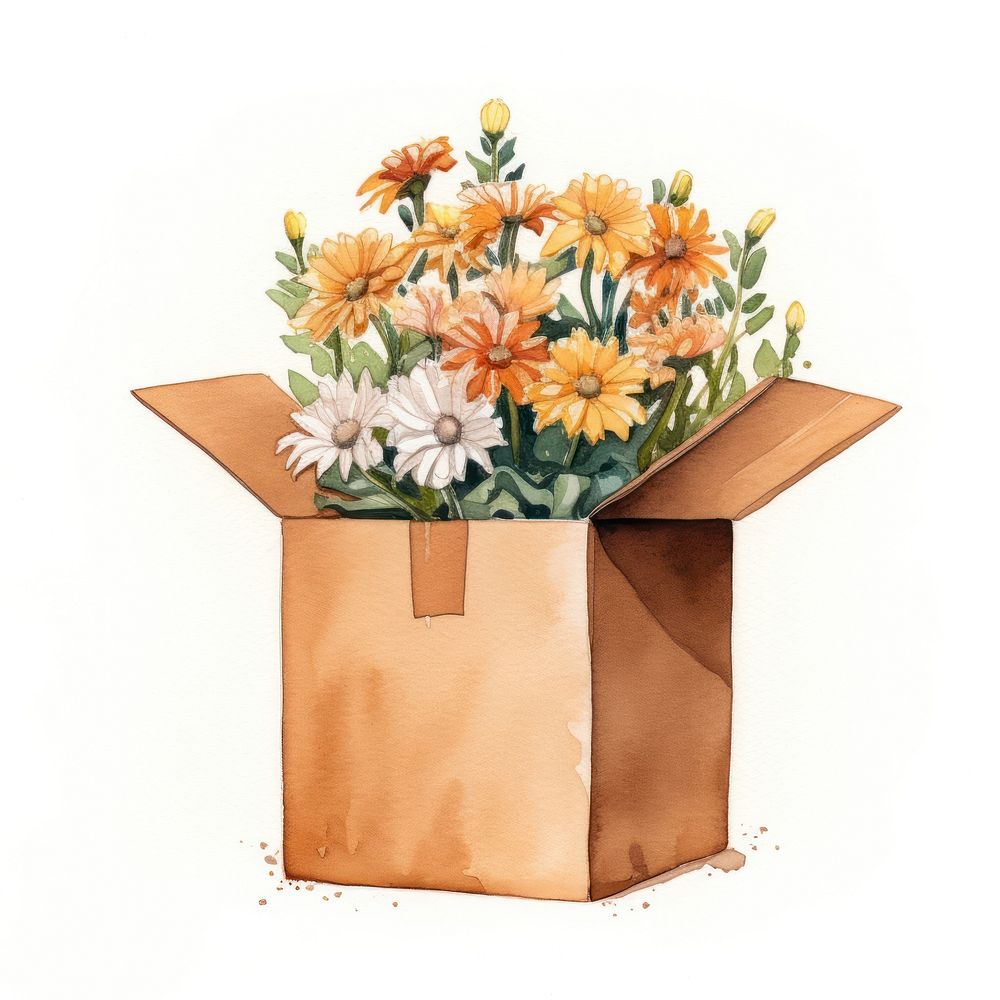 Flower box cardboard paper. AI generated Image by rawpixel.