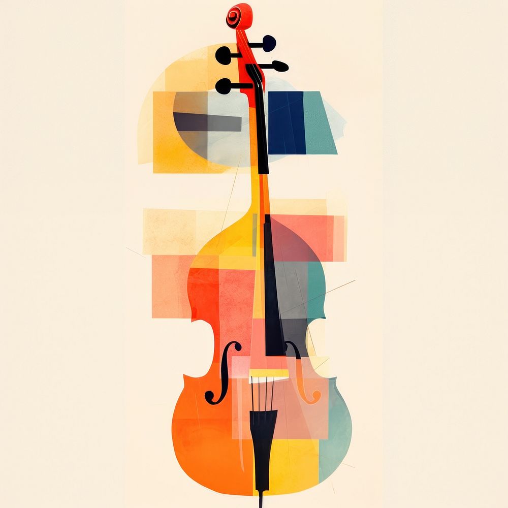 Double bass guitar cello paper. AI generated Image by rawpixel.