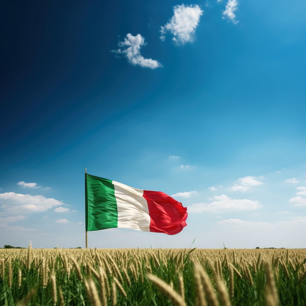 Flag blue sky agriculture. AI generated Image by rawpixel.