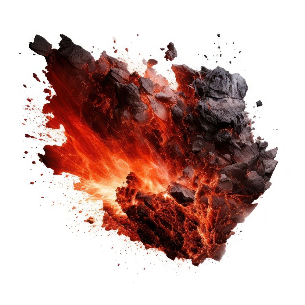 Splashing burning volcano fire. AI generated Image by rawpixel.
