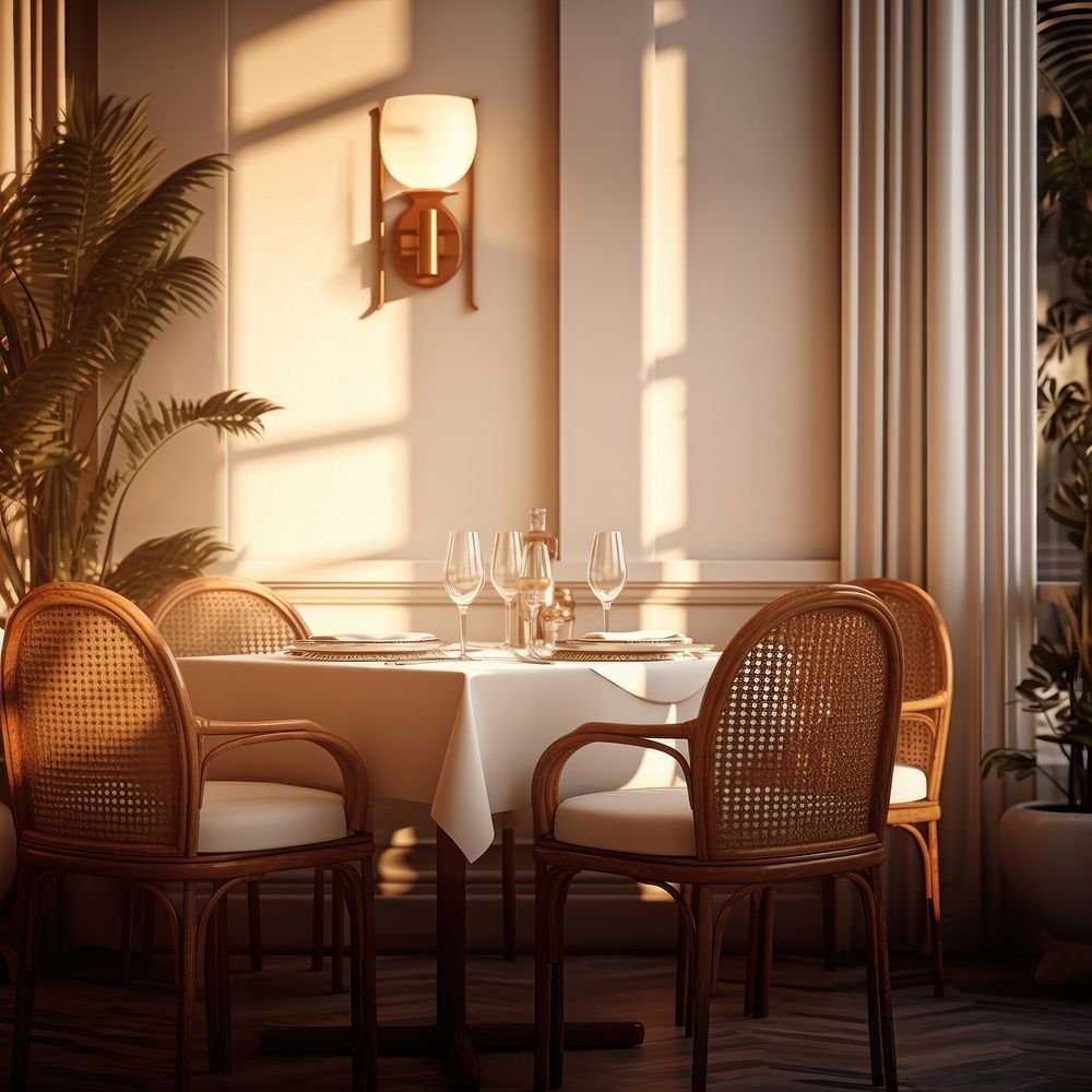 Restaurant architecture furniture luxury. AI generated Image by rawpixel.
