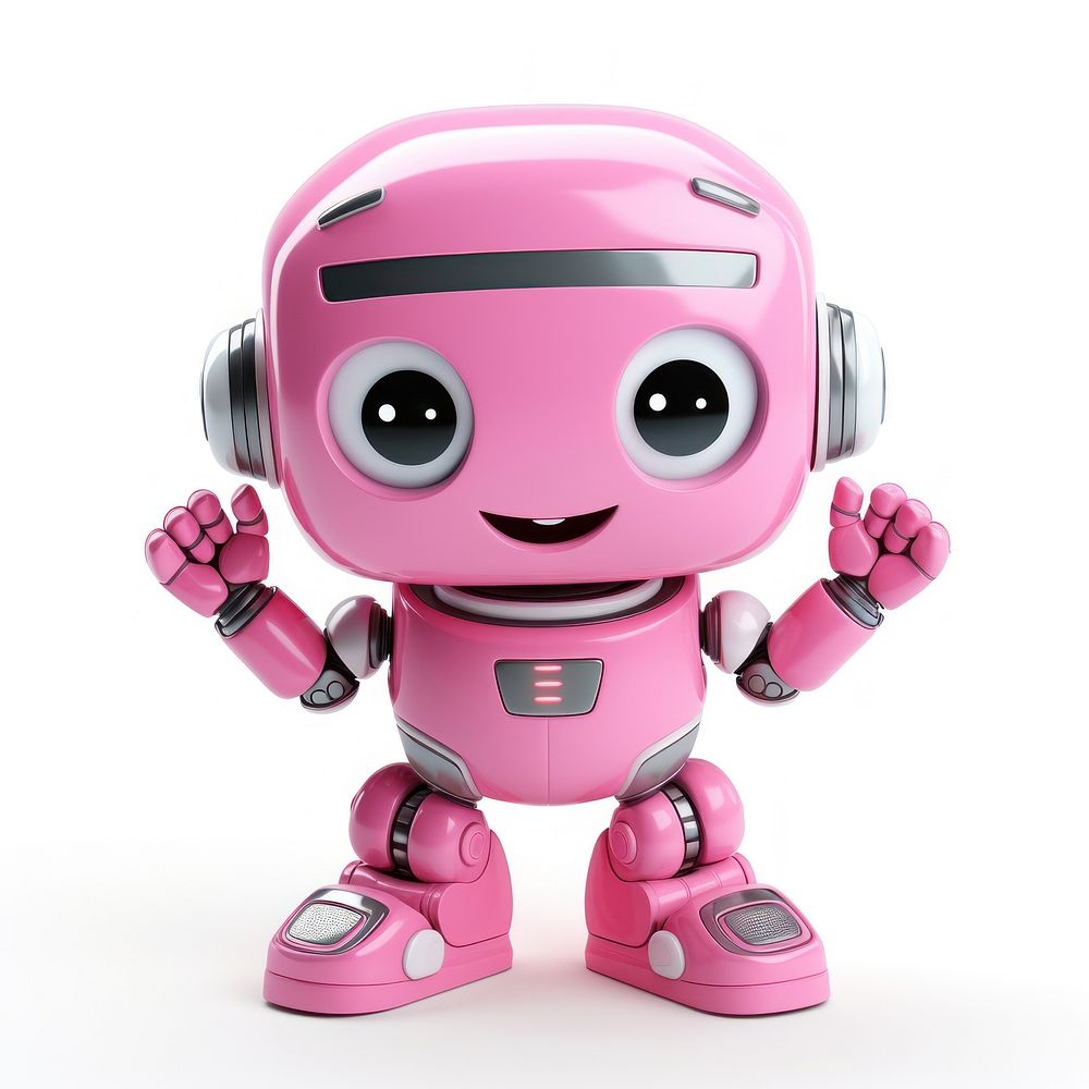 Pink robot toy white background representation technology. AI generated Image by rawpixel.
