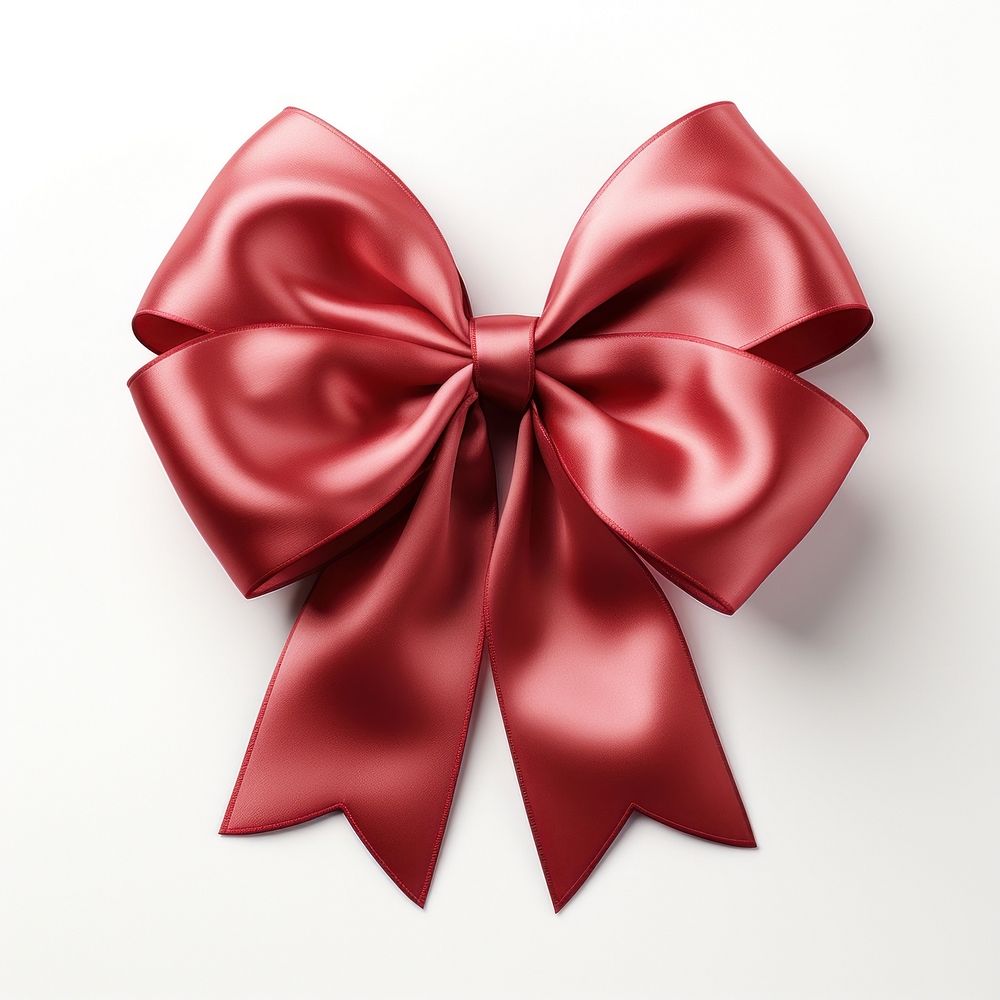 Red ribbon toy white background celebration accessories. AI generated Image by rawpixel.