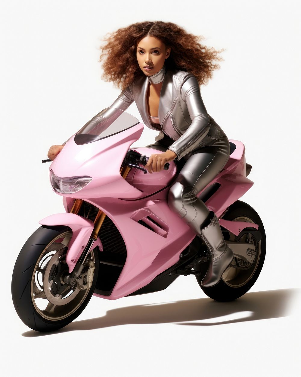 Outfit motorcycle portrait vehicle. AI generated Image by rawpixel.