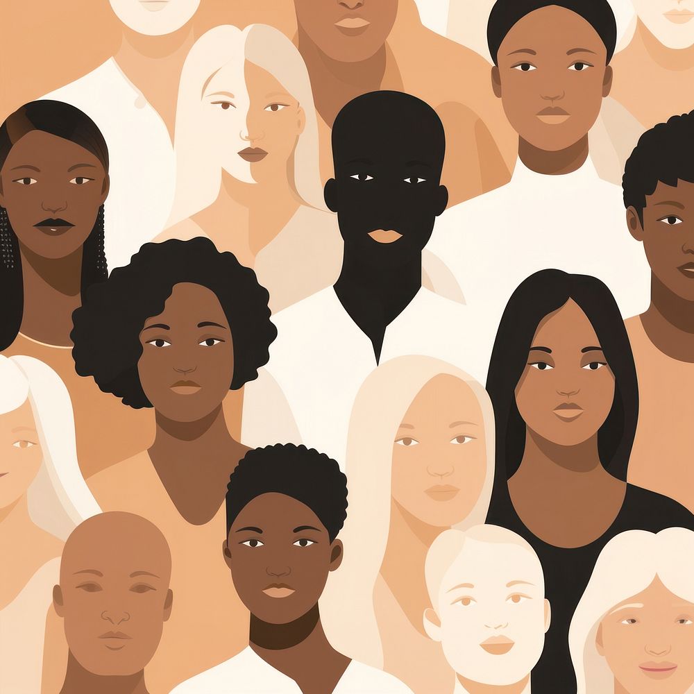 Diverse people standing together illustration. AI generated Image by rawpixel.