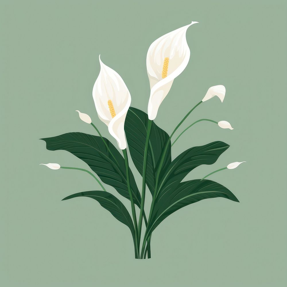Peace Lily plant flower inflorescence. AI generated Image by rawpixel.