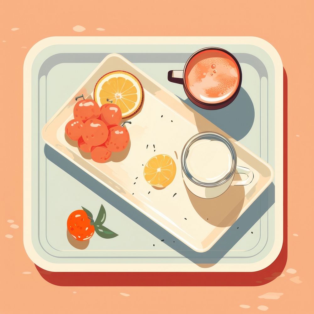 Mable tray grapefruit lunch food. AI generated Image by rawpixel.