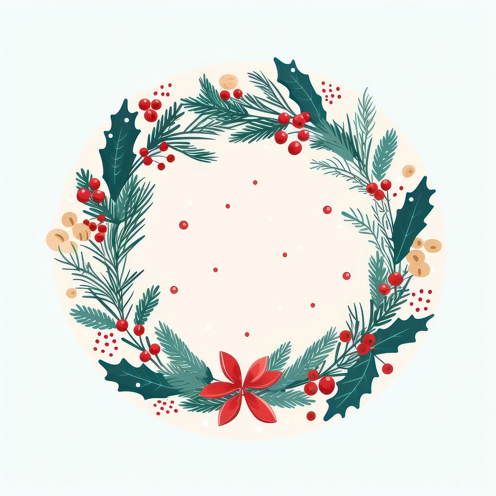 Christmas wreath pattern plant leaf. AI generated Image by rawpixel.