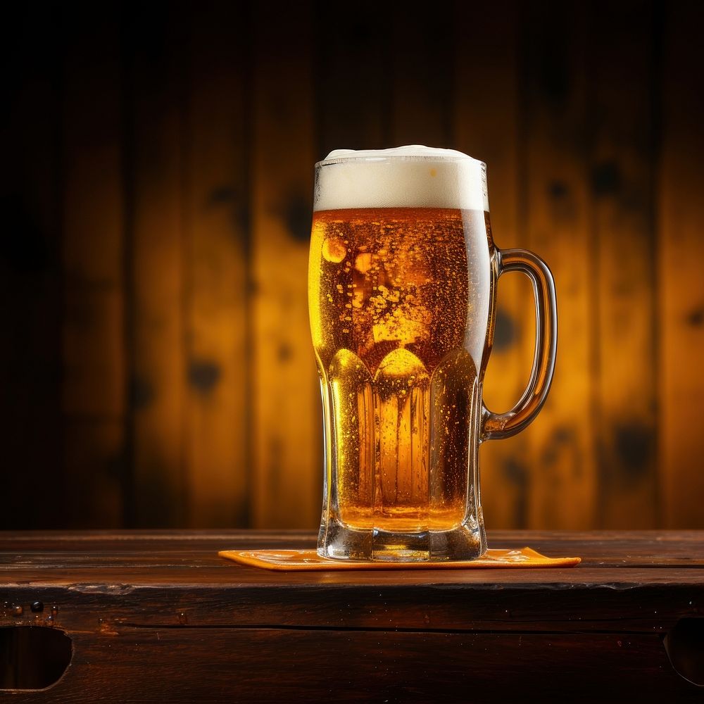 Beer glasses drink lager condensation refreshment. AI generated Image by rawpixel.