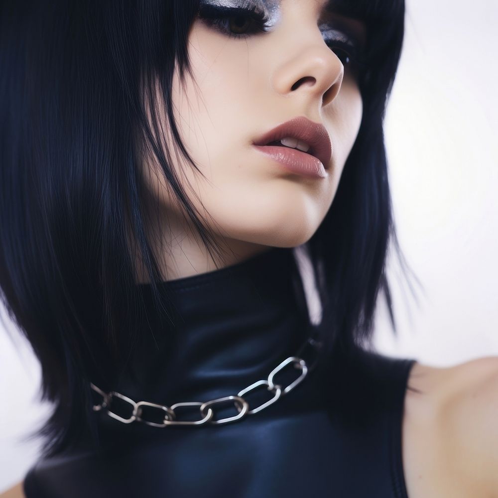 Choker necklace adult black woman. AI generated Image by rawpixel.