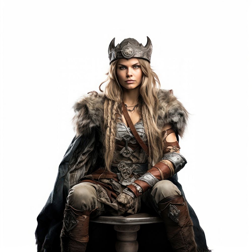 Female witch viking adult white background hairstyle. AI generated Image by rawpixel.