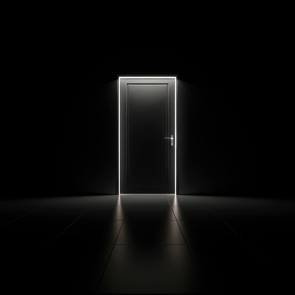 Door lighting black white. AI generated Image by rawpixel.