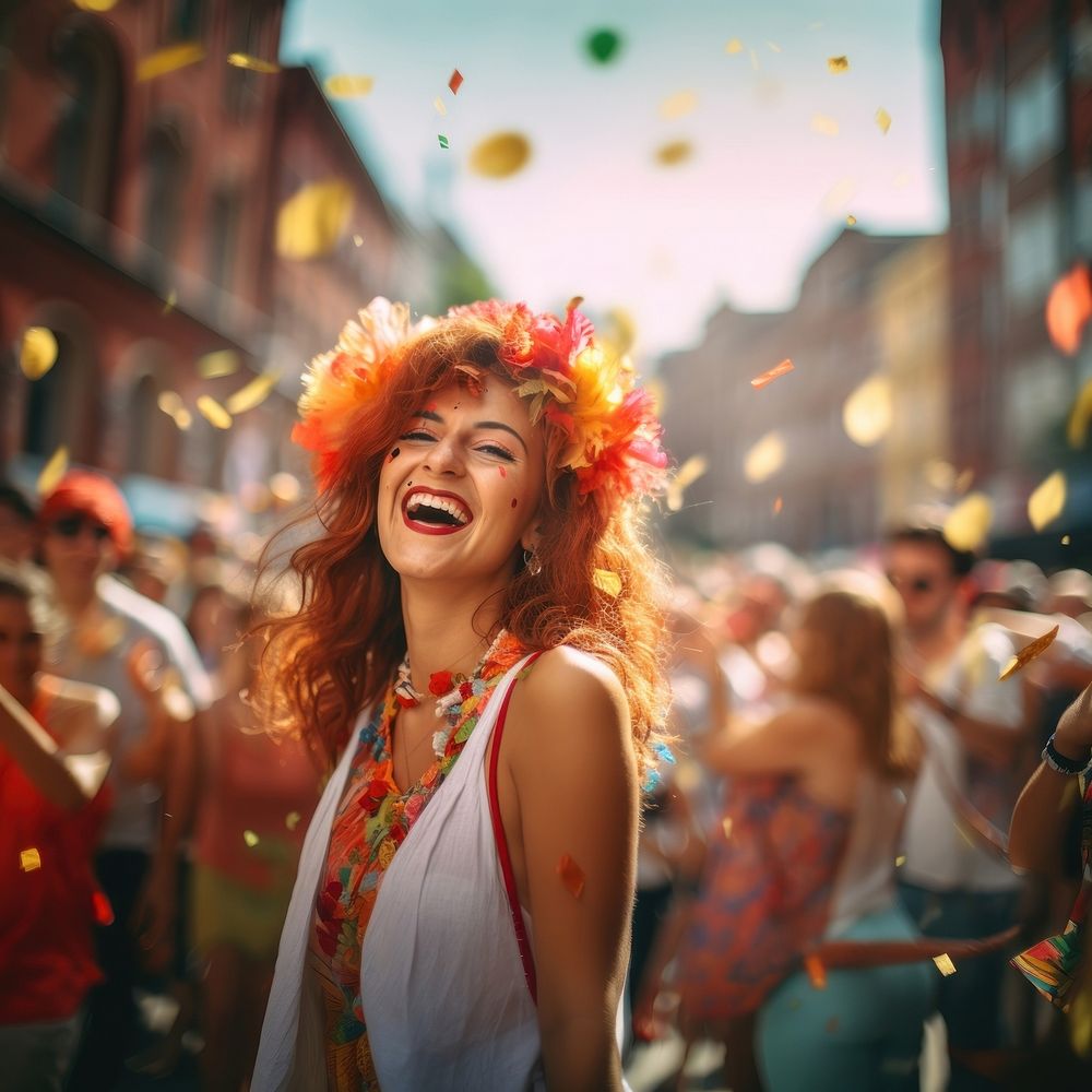 Celebration cheerful laughing portrait. AI generated Image by rawpixel.