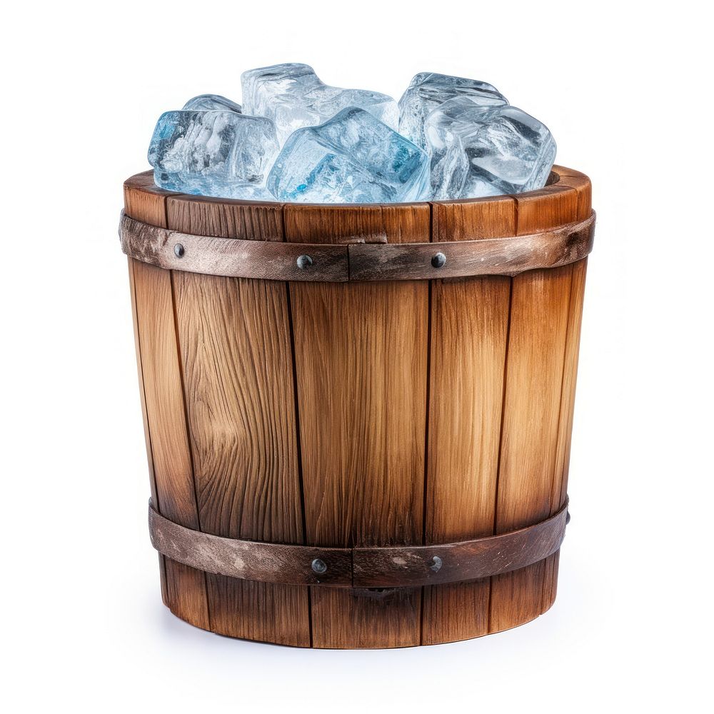 Barrel bucket wood ice. AI generated Image by rawpixel.