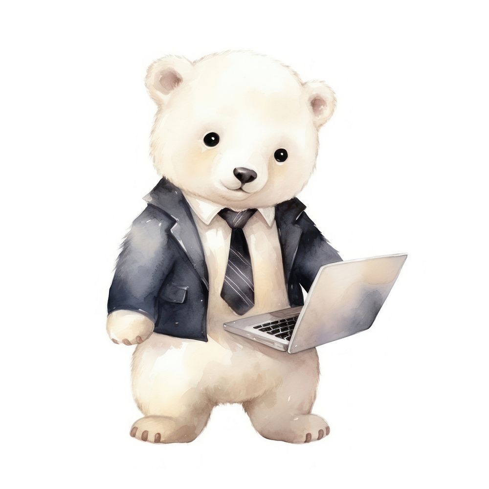 Computer laptop bear toy. AI generated Image by rawpixel.