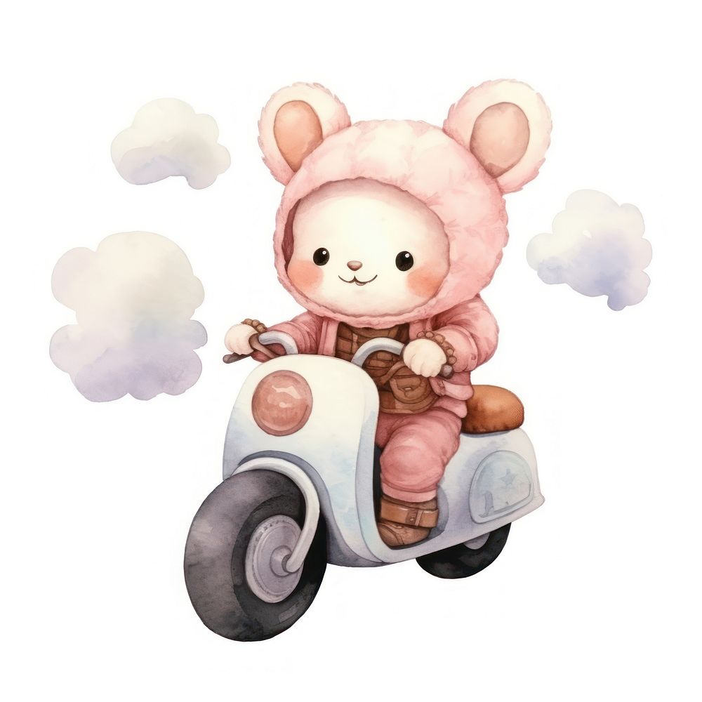 Cute rat riding motorcycle vehicle baby. AI generated Image by rawpixel.