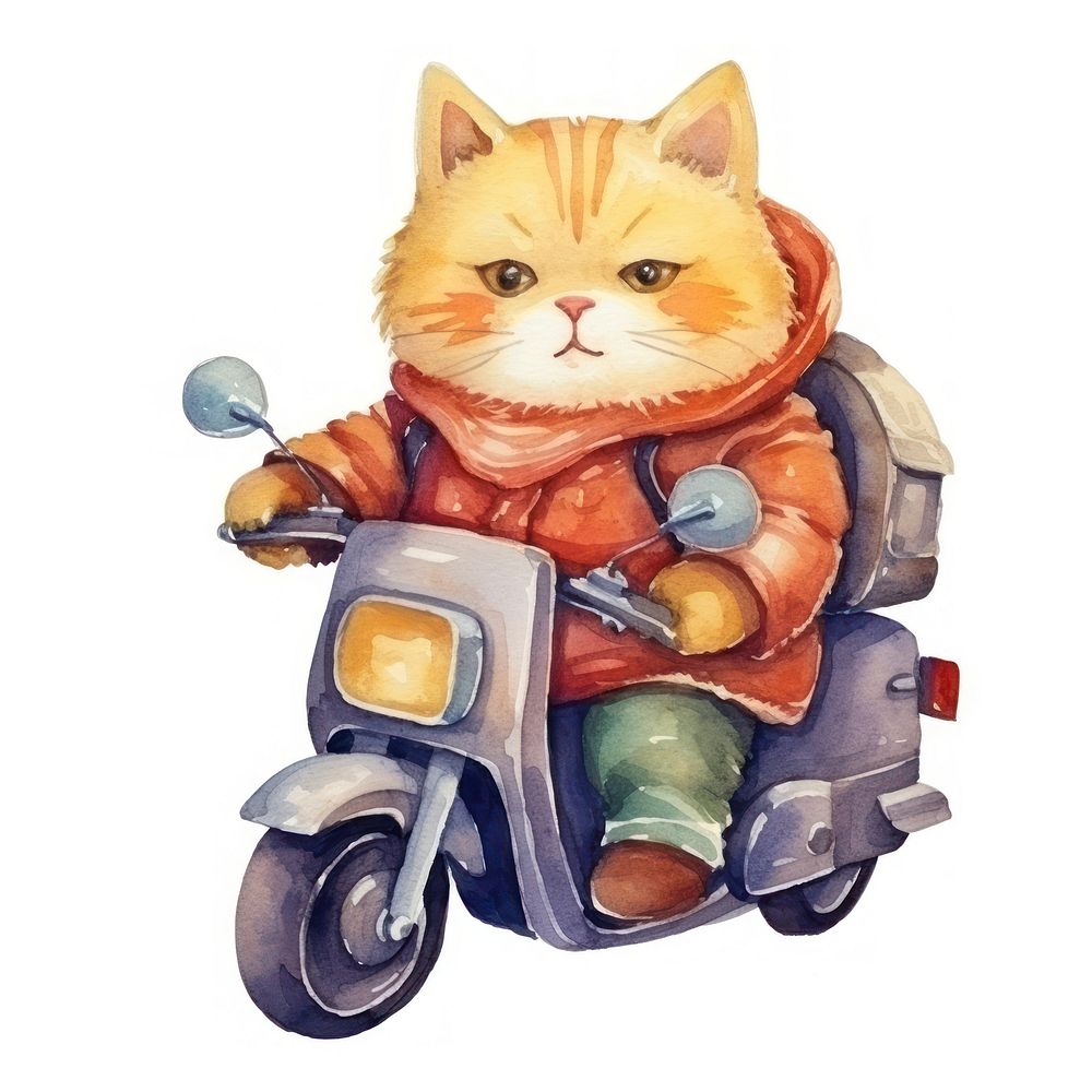 Cat riding motocycle motorcycle vehicle cute. AI generated Image by rawpixel.