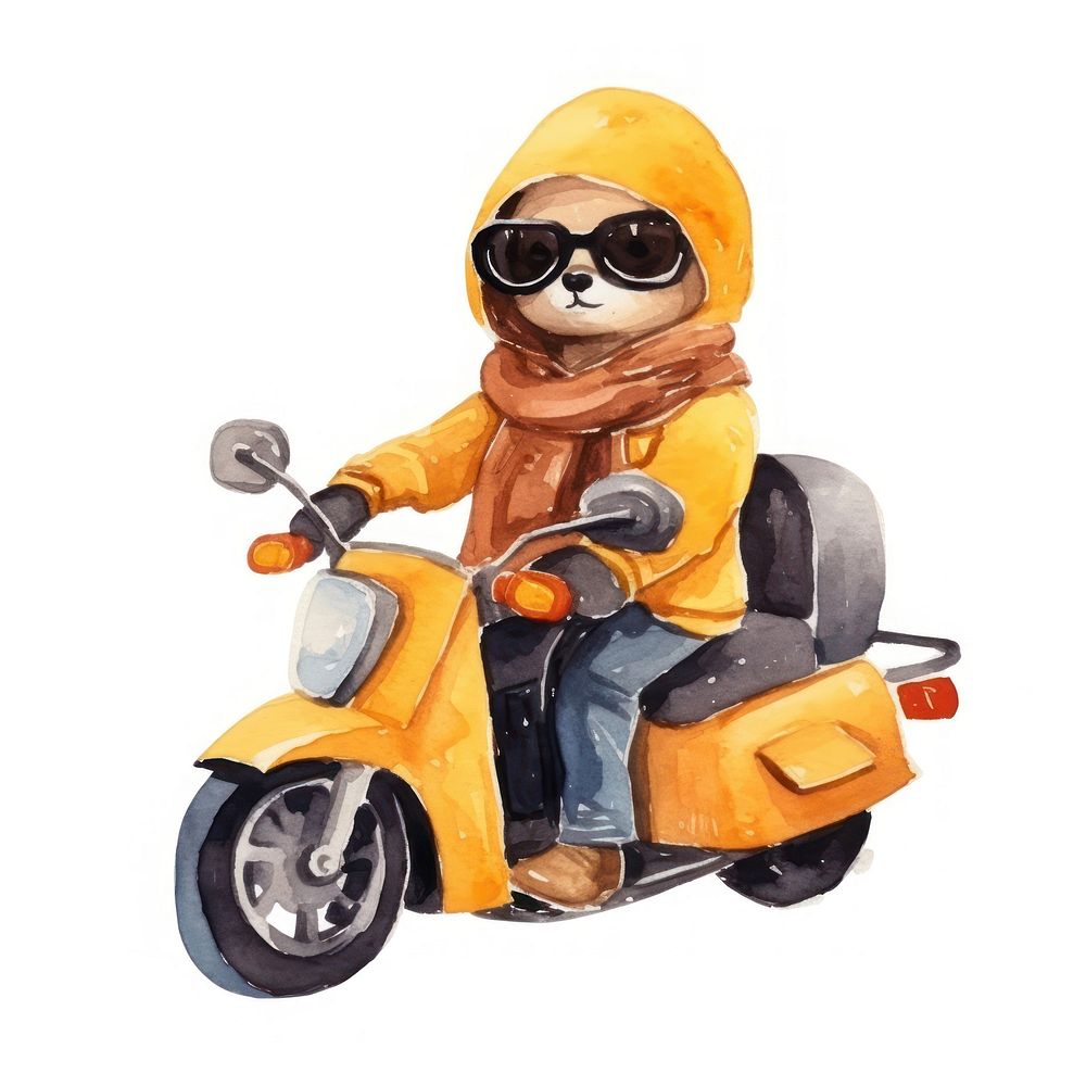 Cute dog riding motocycle motorcycle vehicle scooter. AI generated Image by rawpixel.