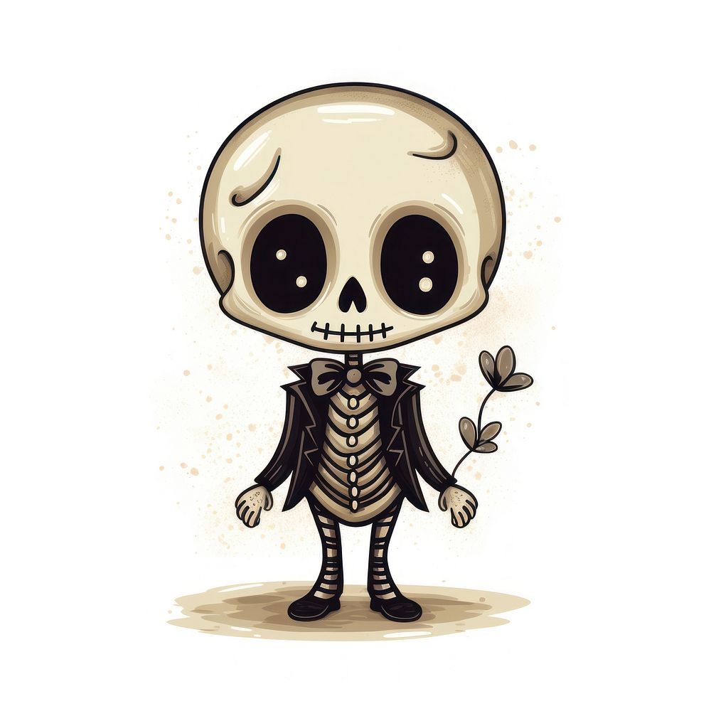 Cute skeleton drawing representation creativity. | Premium Photo ...