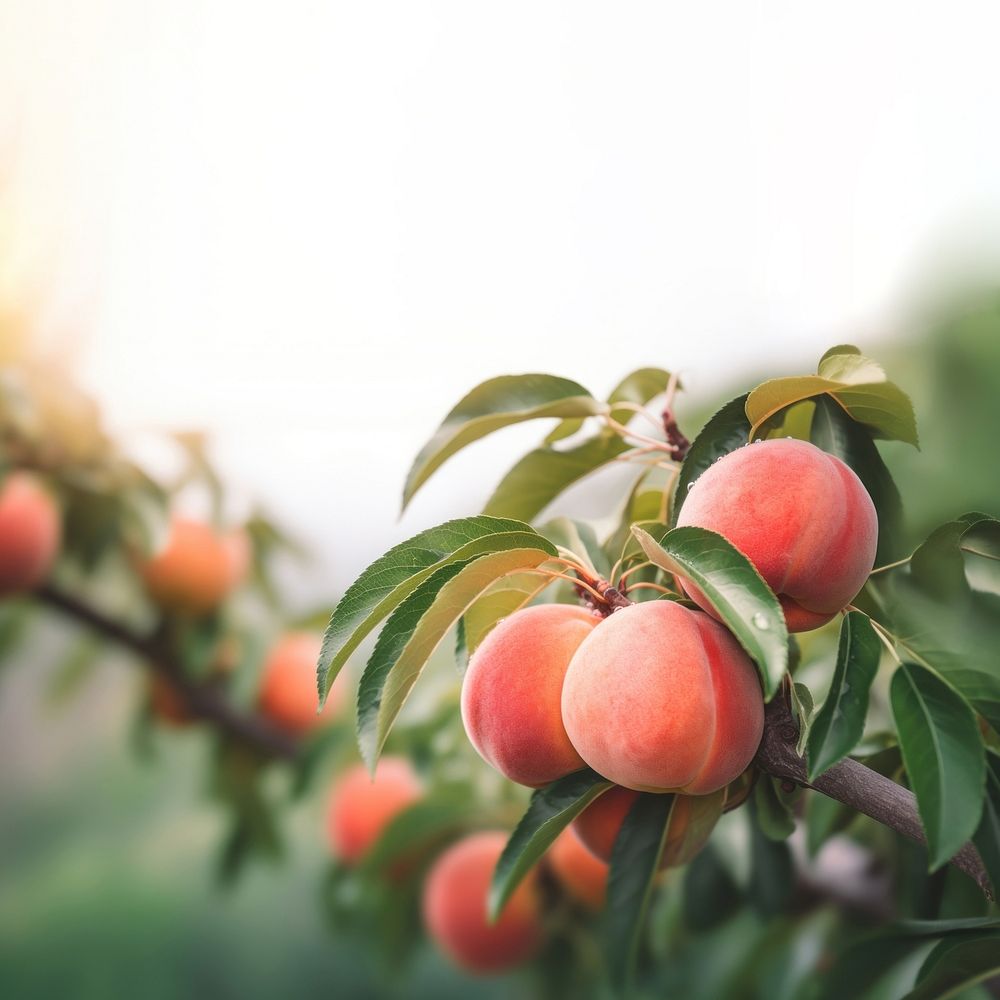 close up photo of peach on a peach tree. 