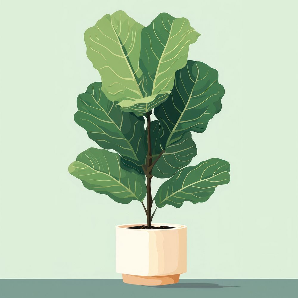 Fiddle leaf fig plant houseplant freshness. AI generated Image by rawpixel.