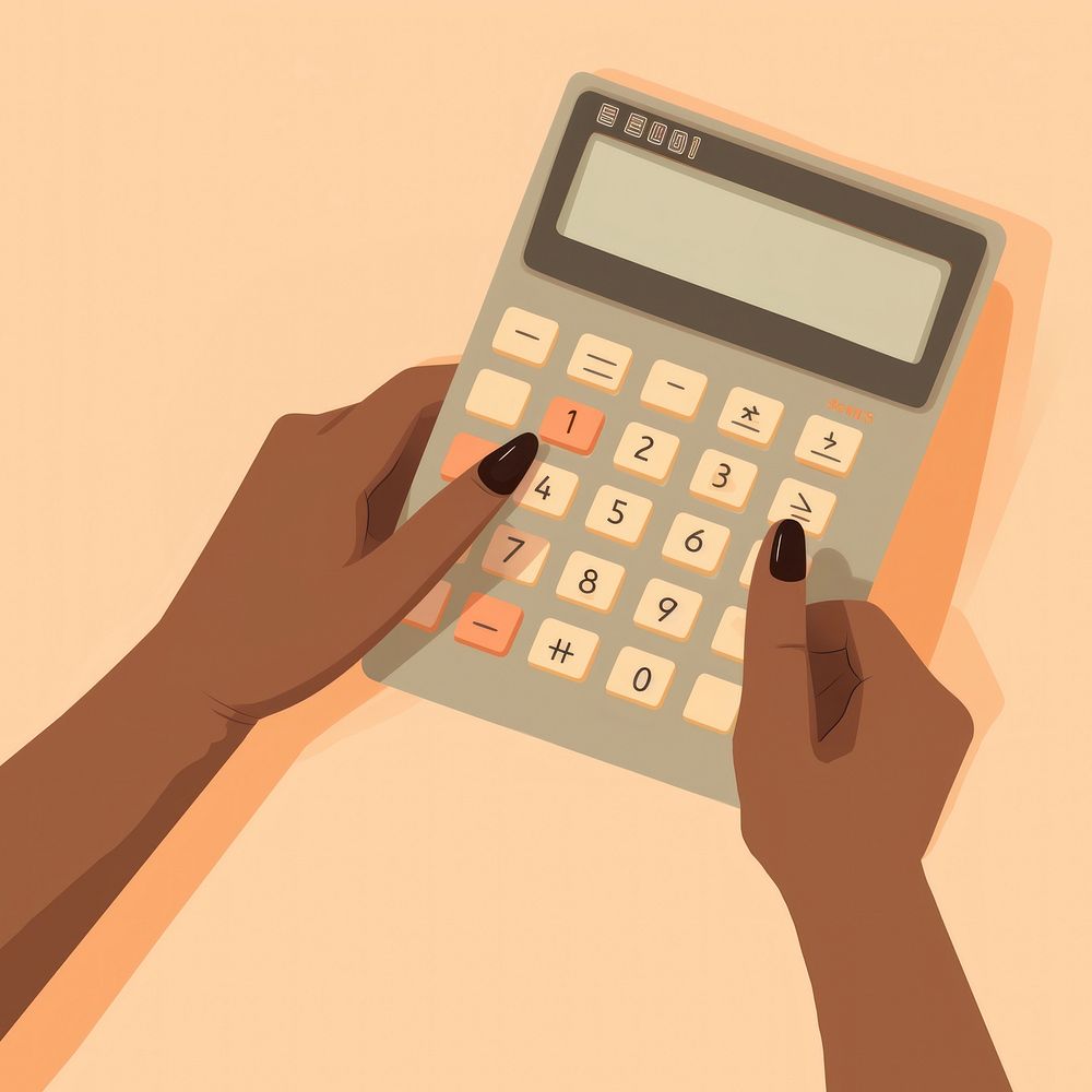 Woman hand calculator text mathematics. AI generated Image by rawpixel.