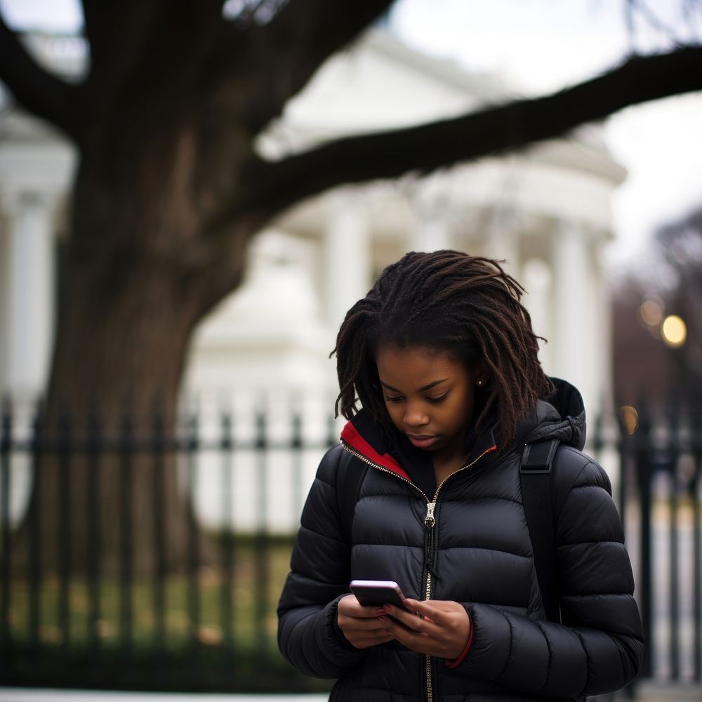 Woman using her smartphone.