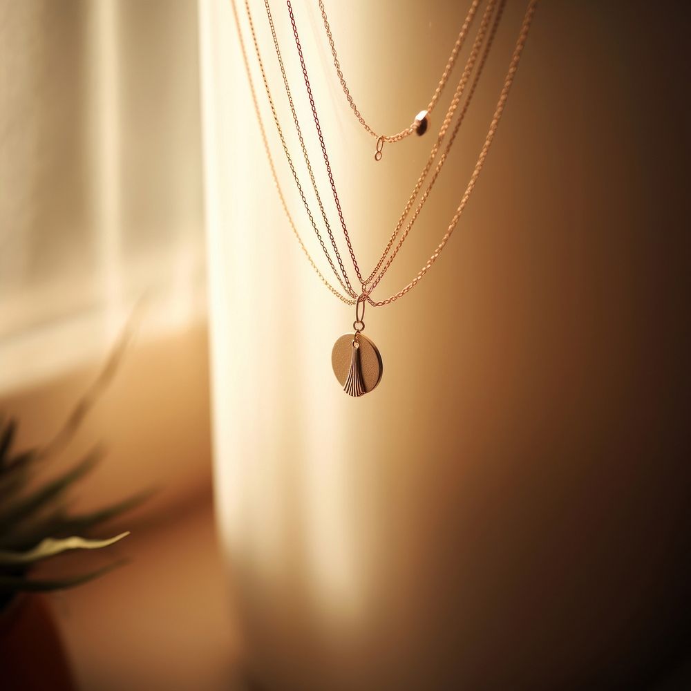 Elegant gold necklace with pendant.