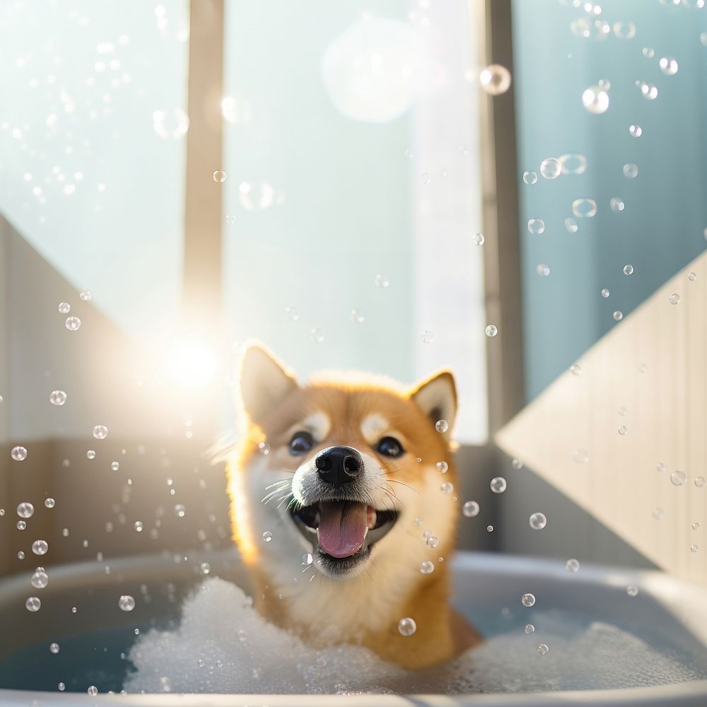 Bathtub bathroom mammal animal. AI generated Image by rawpixel.