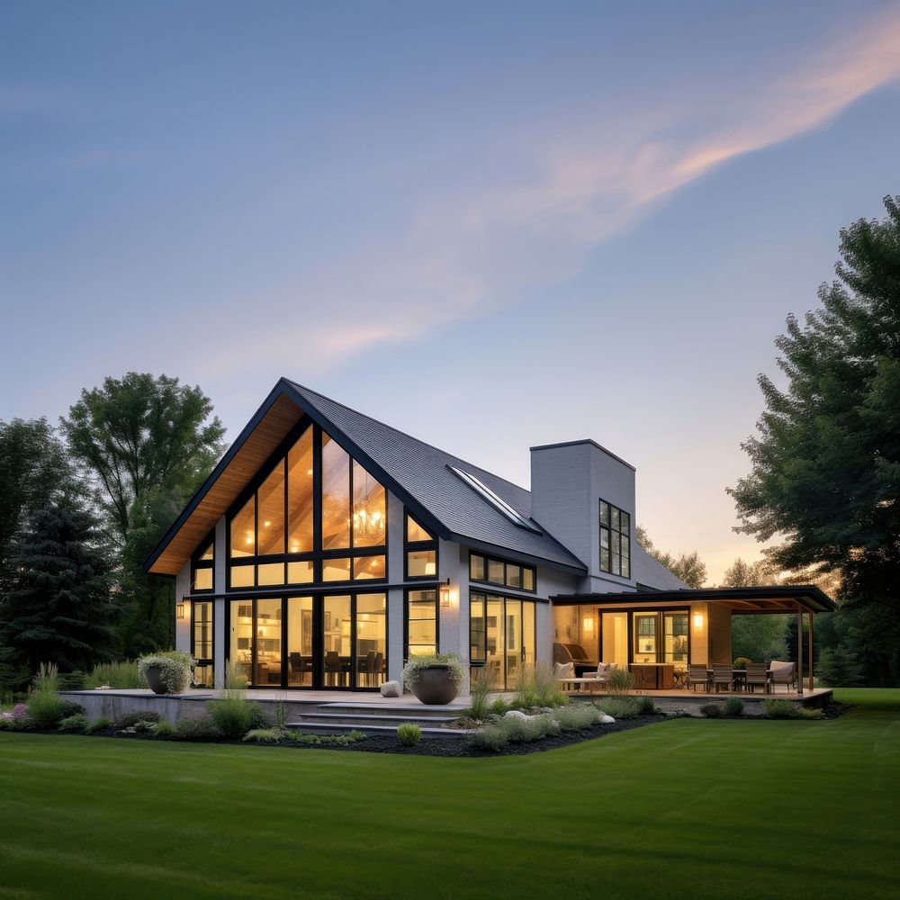 Farmhouse real estate architecture building. 