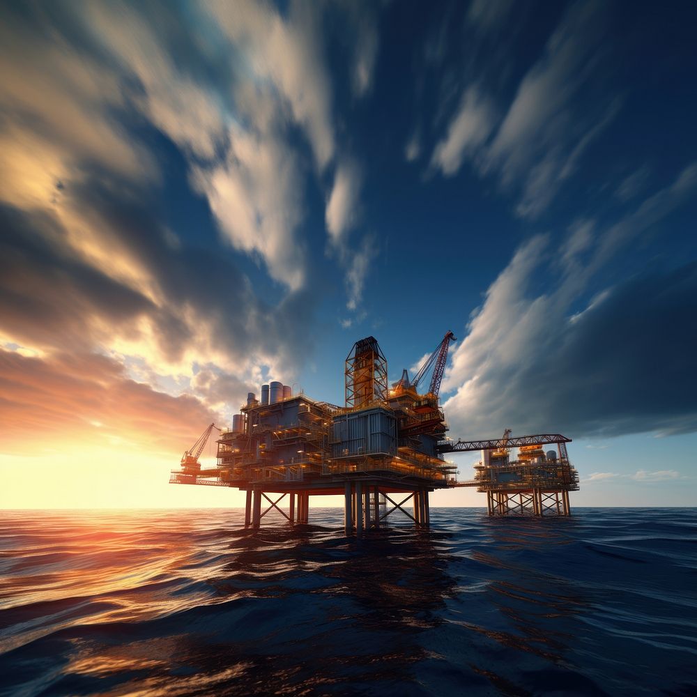 Industry outdoors ocean sky. AI generated Image by rawpixel.