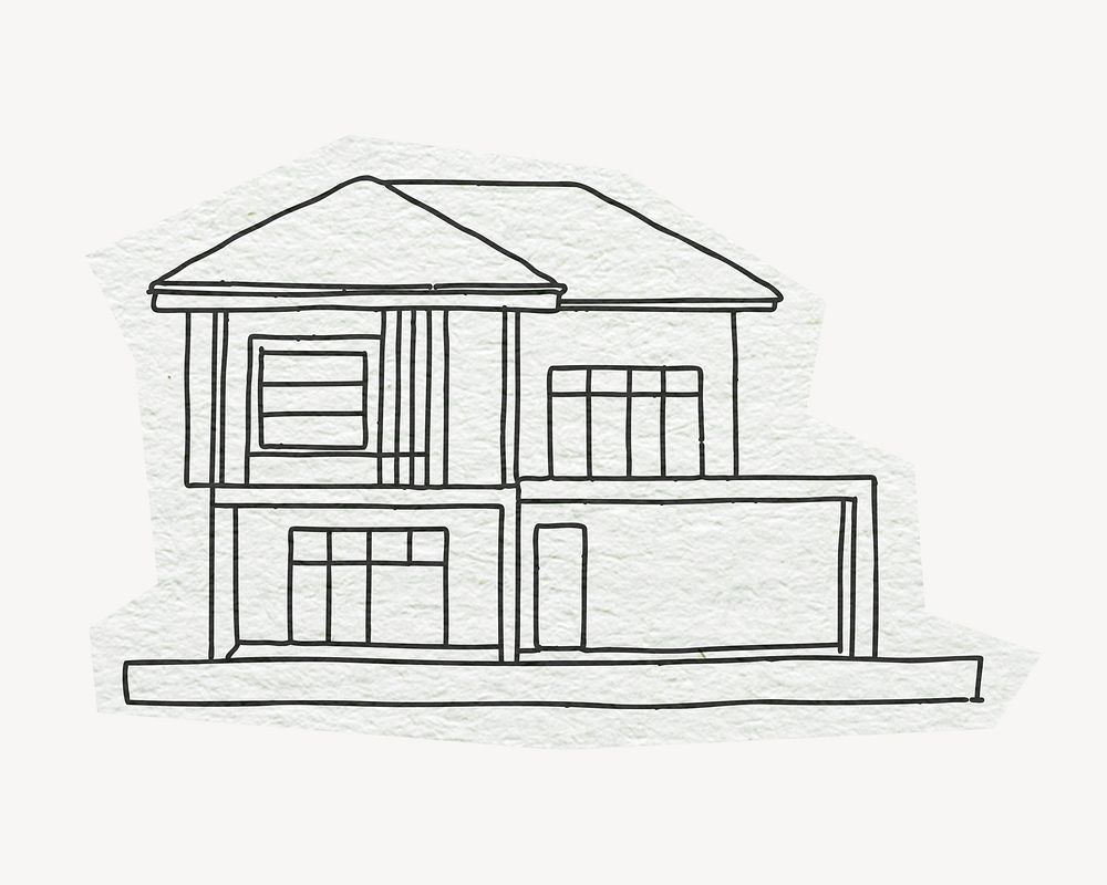 House architecture line art illustration
